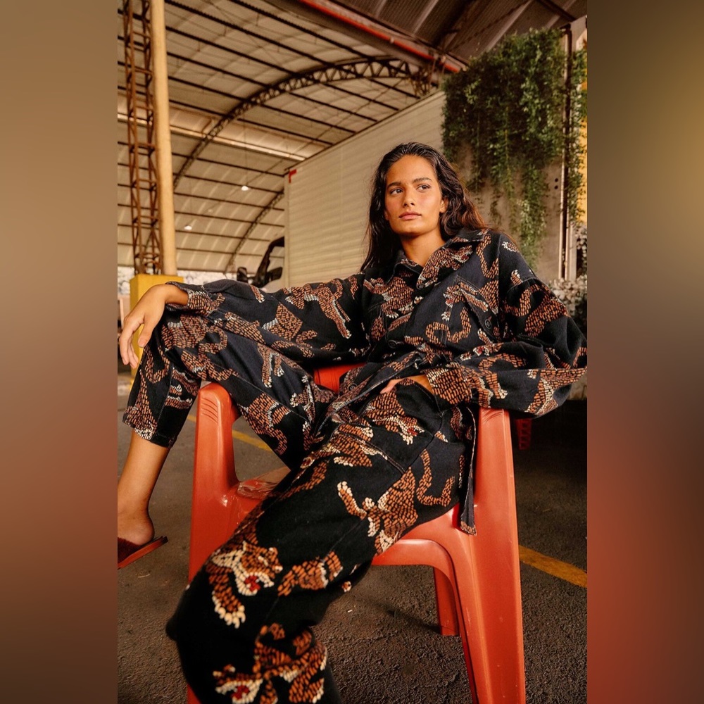 FARM Rio Leopard Canvas Jumpsuit